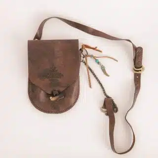 Small Brown Handmade Distressed Leather Crossbody Bag