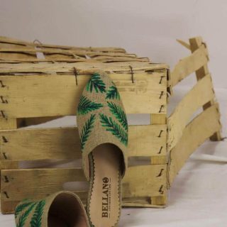 Painted Green Leaf Mule