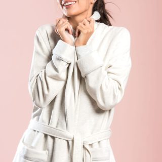 Heavy Melton cotton robe