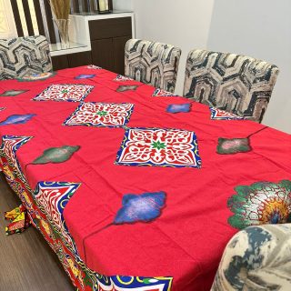 Painted Large Cotton Tablecloth