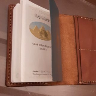 Brown Personalized Leather Passport Holder