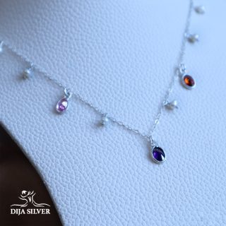 zircon and pearls necklace