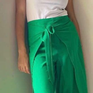 Plain wrap pants
