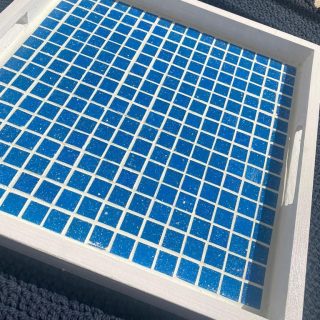 Blue mosaic tray