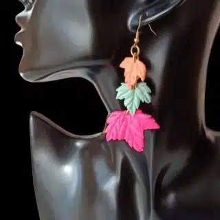 Colorful Leaves Polymer Clay with Copper