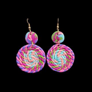 Colorful Twisted Polymer Clay Earrings