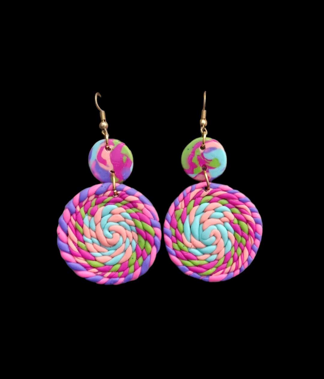 Colorful Twisted Polymer Clay Earrings 1 Colorful Twisted Polymer Clay Earrings