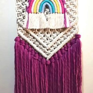macrame wall hanging rainbow