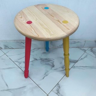 Colorful wooden tables