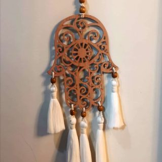 macrame wall hanging hand of Fatma