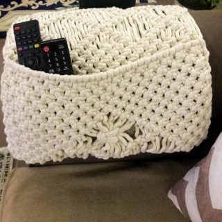 macramé remote holder