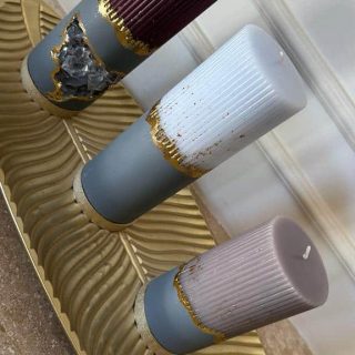 Set of corrugated candles