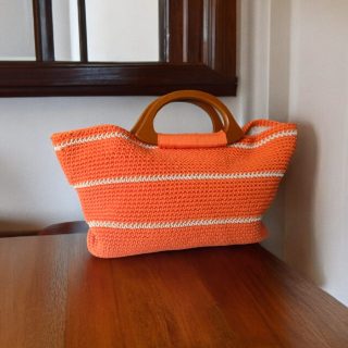 Crochet Bag with Wooden Hand