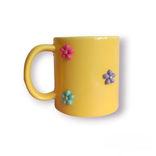 Flower - Yellow Porcelain Mug - 300ml