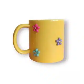 Flower - Yellow Porcelain Mug - 300ml