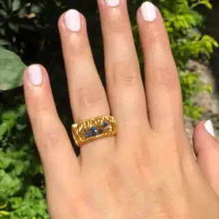 gold plated 18k Ring (Blue)