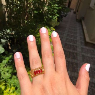 gold plated 18k Ring (Red)