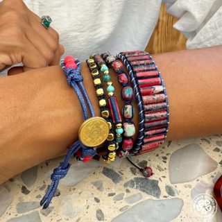 Natural Stone Bracelets Mix (Jasper, Turquoise, Hematite, Lava)