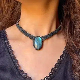 Labradorite in black