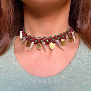 Burgundy Brass Ivory