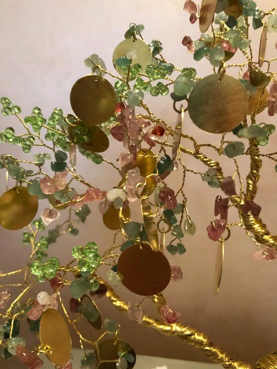 copper wire tree with cherry cuartz , green ston and goldcoin 2 WhatsApp Image 2024 10 27 at 13.31.08