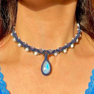 Moonstone Pearls Necklace