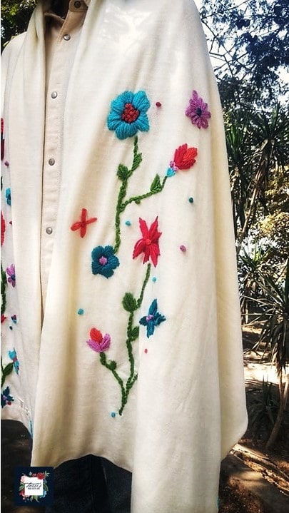 Off White Bohemian Shawl 3 White2