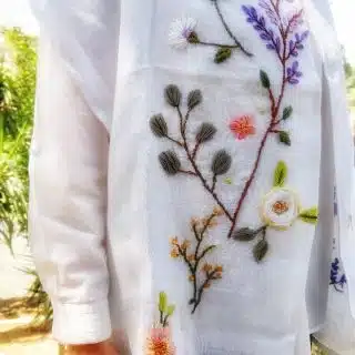 Wild Flowers Linen Shawl