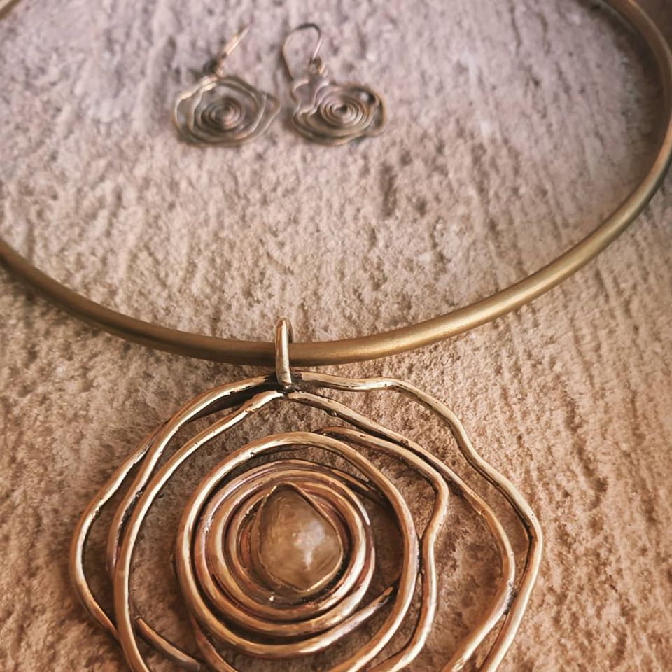 Wire flower set 3 Wire flower with citrine stone 4