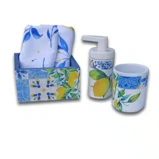 Set 3 PcsBox,Cup,dispencer bottle and three towels