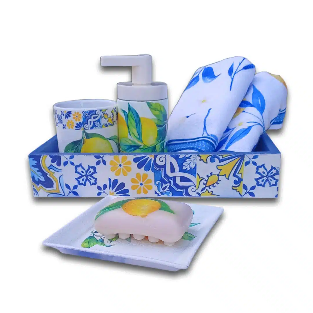 Decoupage Bathroom Set 4 Pcs 1 Decoupage Bathroom Set 4 Pcs