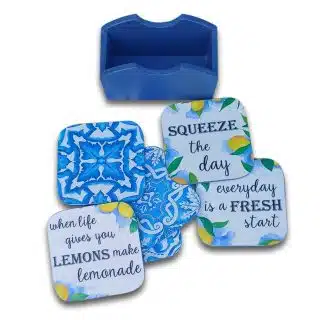 Decoupage Box with six coasters