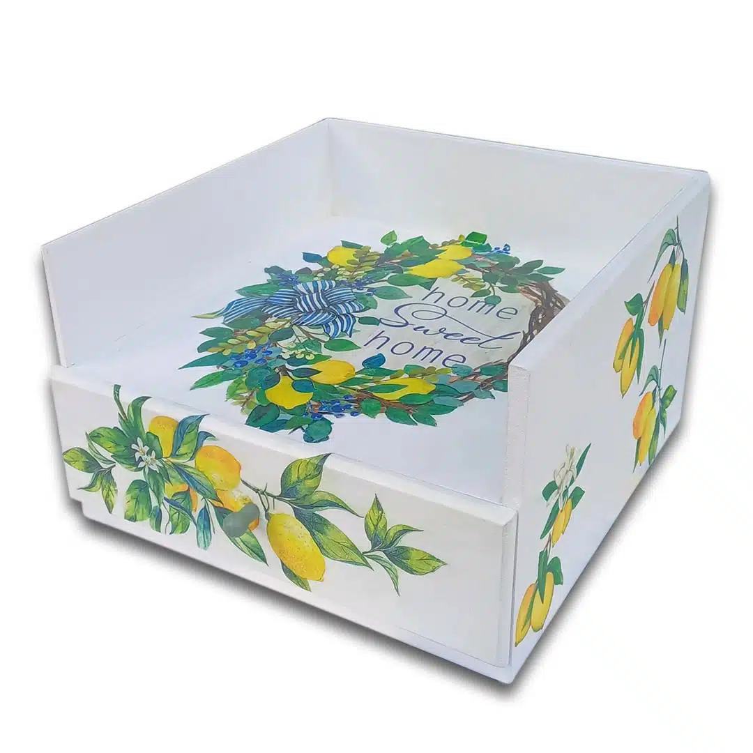Decoupage Plate & Cultery Organizer 1 Decoupage Plate & Cultery Organizer