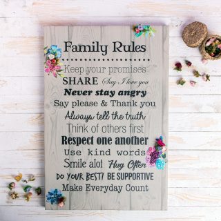Zan Design Wall Art Family Rules