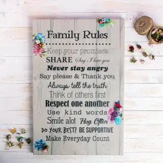 Zan Design Wall Art Family Rules