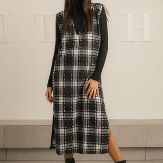 Wool side slits dress