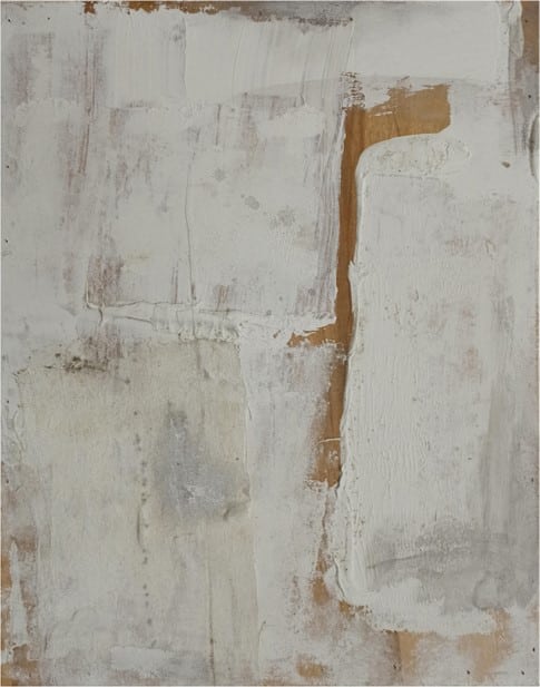 Adaption 4 –Enamel paint and mixed media on wood painting