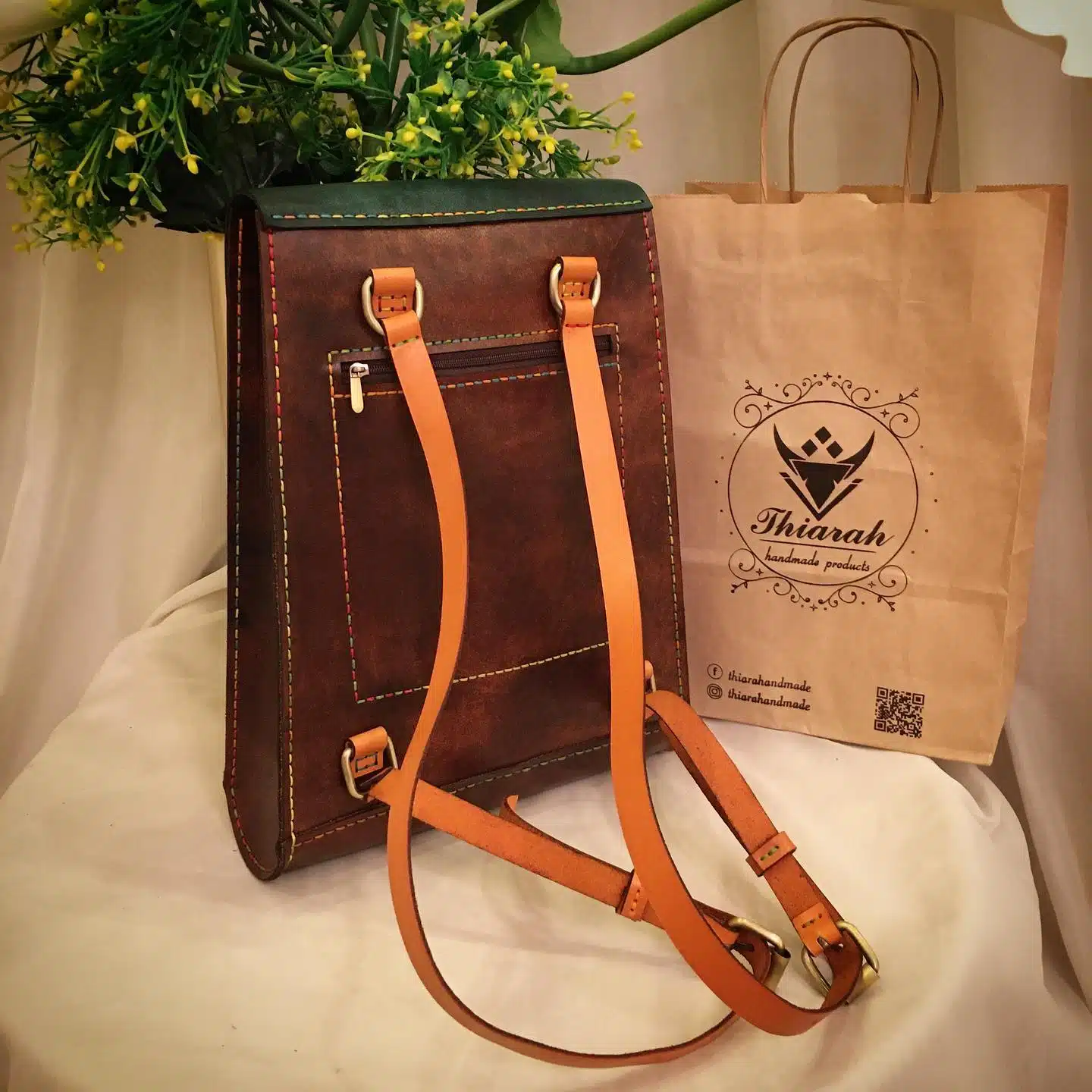 0105 Handmade Genuine leather Back bag (African model) 2 african backbag 2