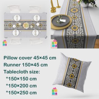 Kufic pattern for Ramadan (runner-tablecloth-cushion)