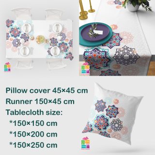 Purple pattern for Ramadan (runner-tablecloth-cushion)