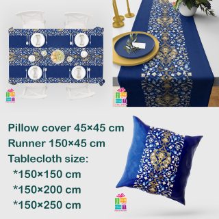 blue Floral vintage (runner-tablecloth-cushion)