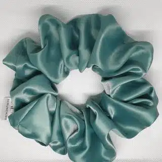 AQUA SATIN SCRUNCHIE