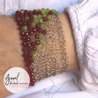 Platinum Plated with colorful Agate Bracelet