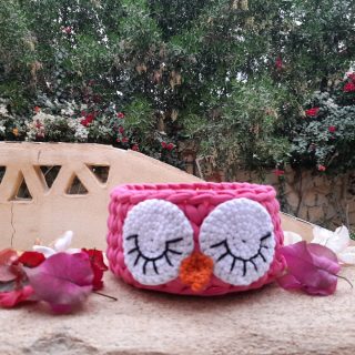 Pink owl basket