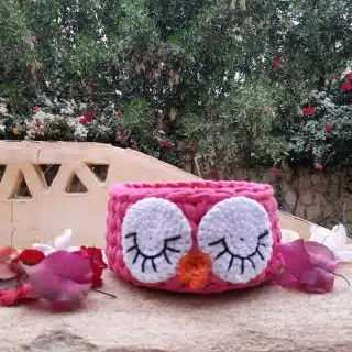 Pink owl basket
