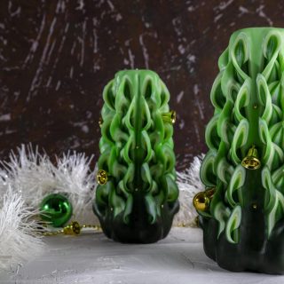 Shades of Green Christmas candles