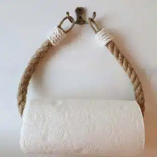 kitchen paper holder - thick natural jute rope with cotton rope