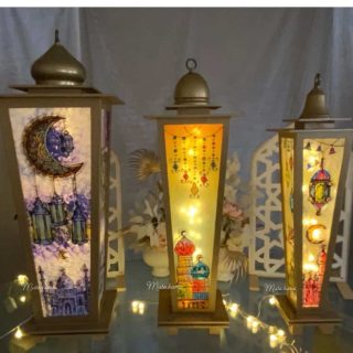 Hand painted wood Lantern