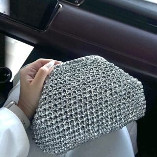 Mettalic silver mini clutch