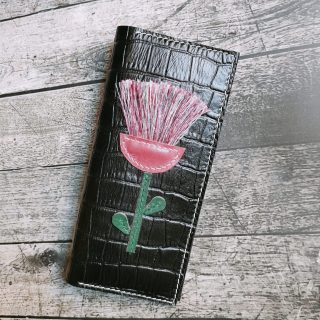 Genuine leather long wallet